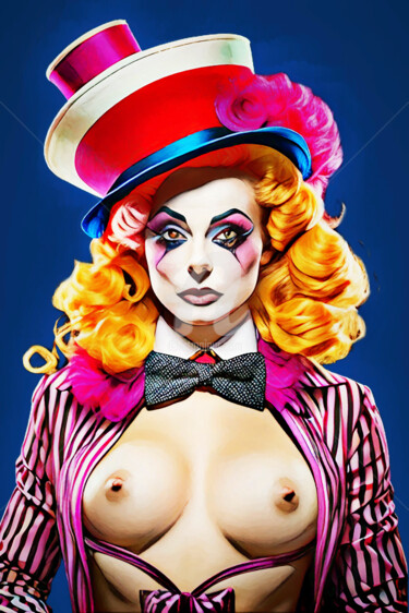Digital Arts titled "Clown 11" by Tobias Ginski, Original Artwork, Digital Painting