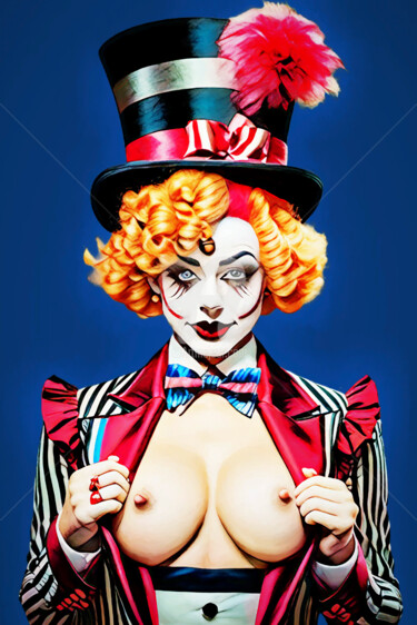Digital Arts titled "Clown 12" by Tobias Ginski, Original Artwork, Digital Painting
