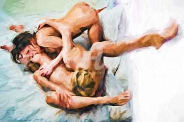 Digital Arts titled "three girls 06 60 x…" by Tobias Ginski, Original Artwork, Digital Painting