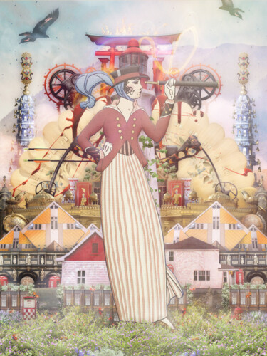Collages titled "Silk Rodeo Drive" by Toby Leon, Original Artwork, Digital Collage
