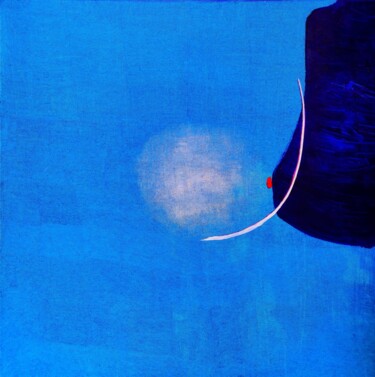 Schilderij getiteld "Bell and the Moon" door Antuan Anton Antosha, Origineel Kunstwerk, Olie