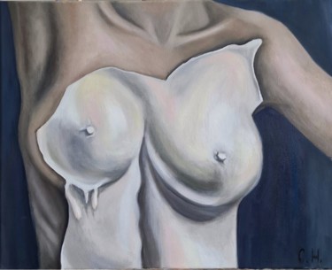 Картина под названием "Вторая кожа" - Натали Сницар, Подлинное произведение искусства, Масло