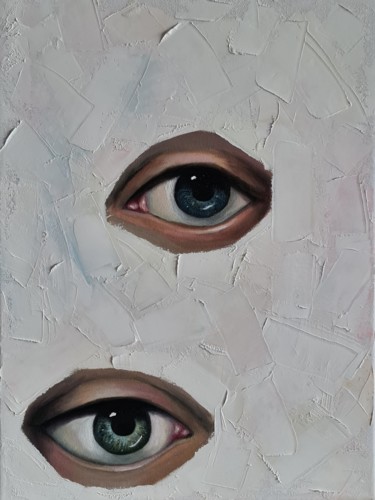Картина под названием "Взгляд изнутри" - Натали Сницар, Подлинное произведение искусства, Масло