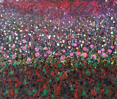 Floral fantasy #1 - original acrylic painting Painting titled "Floral fantasy #1 -…" by Natalia Toderica, Original Art, Acrylic
