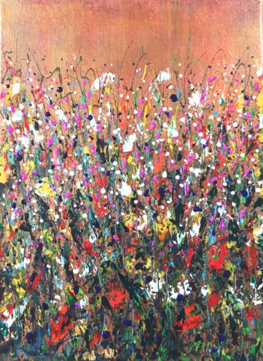Floral fantasy #2 - original acrylic artwork Painting titled "Floral fantasy #2 -…" by Natalia Toderica, Original Art, Acrylic