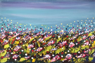 "Floral fantasy #7" - Abstract Flowers Painting titled ""Floral fantasy #7"…" by Natalia Toderica, Original Art, Acrylic