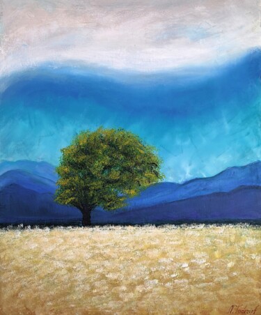 "Open field #2" - Modern acrylic landscape Painting titled ""Open field #2" - M…" by Natalia Toderica, Original Art, Acrylic