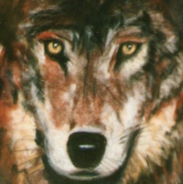 Dessin intitulée "Le Loup" par Toine, Œuvre d'art originale, Pastel