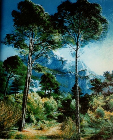 Malerei mit dem Titel "La Sainte -Victoire" von Toine, Original-Kunstwerk, Öl