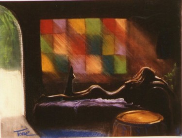 Peinture intitulée "La sieste" par Toine, Œuvre d'art originale, Huile