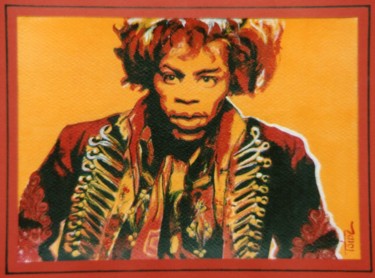 Pittura intitolato "Jimi Hendrix" da Toine, Opera d'arte originale, Olio