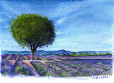 Painting titled "le plateau de valen…" by Toine, Original Artwork, Oil