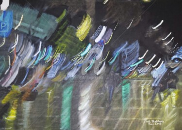 Peinture intitulée "Les Champs Elysées…" par Tol Dana, Œuvre d'art originale, Acrylique
