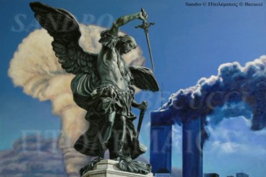 Pittura intitolato "L’ANGELO STERMINATO…" da Tolemaios, Opera d'arte originale, Olio