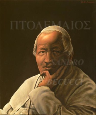 Painting titled "Pope Pio IX Portrait" by Tolemaios, Original Artwork, Oil