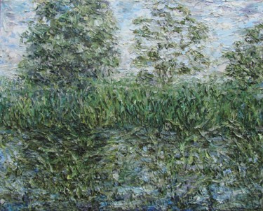 Картина под названием "У пруда" - Анатолий Андриец, Подлинное произведение искусства, Масло