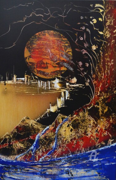 Schilderij getiteld "Paysage abstrait" door Tolliac, Origineel Kunstwerk, Acryl