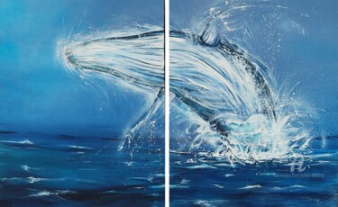 Painting titled "Baleine" by Tolliac, Original Artwork, Acrylic