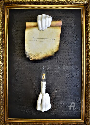 Escultura titulada "Le Messager" por Tolliac, Obra de arte original, Yeso Montado en Bastidor de camilla de madera