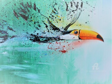 Painting titled "Toucan" by Tolliac, Original Artwork, Acrylic