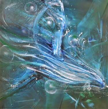 Картина под названием "reflet" - Tolliac, Подлинное произведение искусства, Акрил Установлен на Деревянная рама для носилок
