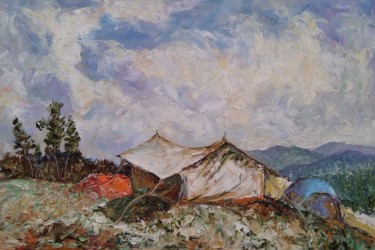 Painting titled "ветреный день" by Irina Tolstikova, Original Artwork, Oil