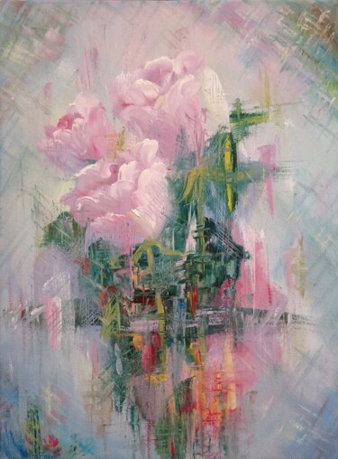 Картина под названием "розы.матрица" - Ирина Толстикова, Подлинное произведение искусства, Масло