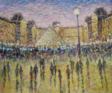 Painting titled "Лувр. Париж" by Irina Tolstikova, Original Artwork, Oil