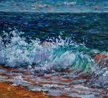 Картина под названием "Волна" - Ирина Толстикова, Подлинное произведение искусства, Масло