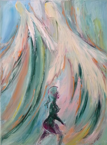 Картина под названием "Мои ангелы -храните…" - Ирина Толстикова, Подлинное произведение искусства, Масло Установлен на Дерев…