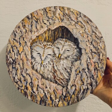 Pintura titulada "сладкая парочка" por Irina Tolstikova, Obra de arte original, Oleo Montado en Bastidor de camilla de madera