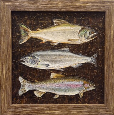 Painting titled "три грации" by Irina Tolstikova, Original Artwork, Oil Mounted on Wood Stretcher frame
