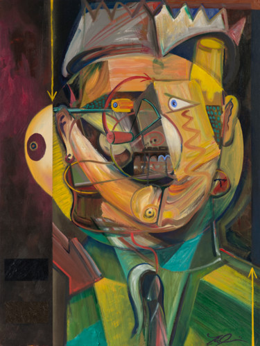Malerei mit dem Titel "Galvanized Iron #2" von Tom Aberneithie, Original-Kunstwerk, Öl