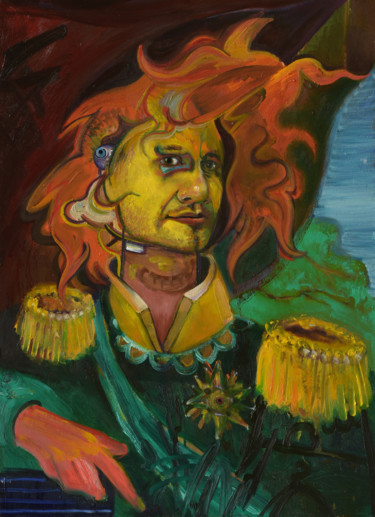 Картина под названием "Self Portrait as El…" - Tom Aberneithie, Подлинное произведение искусства, Масло