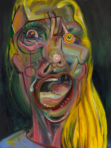 Painting titled "Seriously Pissed" by Tom Aberneithie, Original Artwork, Oil