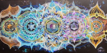 Malerei mit dem Titel "Five Elements" von Tom Dusauvage, Original-Kunstwerk, Acryl