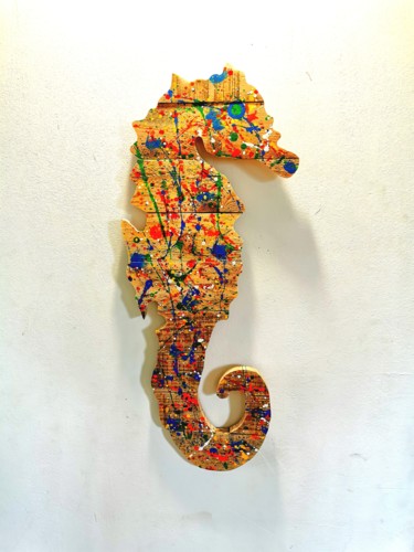 Painting titled "Seahorse" by Elioka - Tom Folcher, Original Artwork, Acrylic