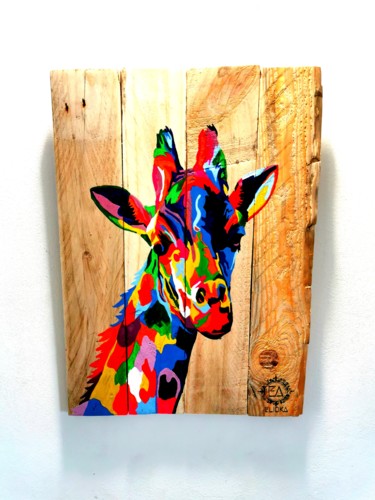 Картина под названием "Girafe" - Elioka - Tom Folcher, Подлинное произведение искусства, Акрил