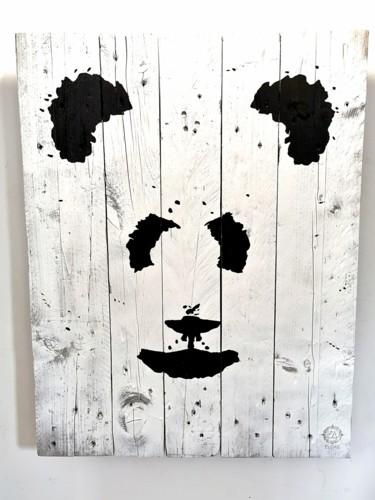 Malerei mit dem Titel "Panda" von Elioka - Tom Folcher, Original-Kunstwerk, Acryl