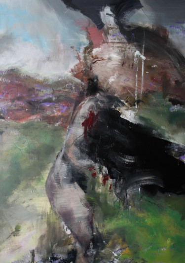 Картина под названием "Naked figure in the…" - Tom Melsen, Подлинное произведение искусства, Акрил