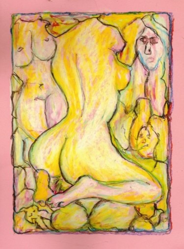 Dessin intitulée "Yellow woman" par Tom68, Œuvre d'art originale, Autre