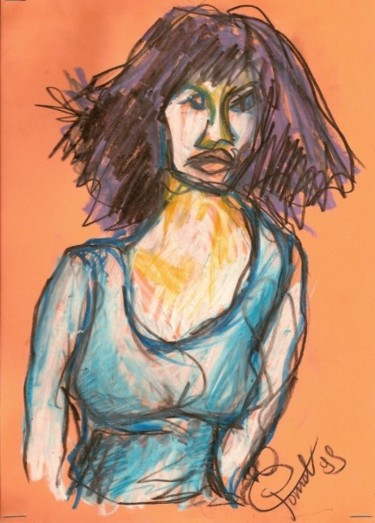 Rysunek zatytułowany „Woman in blue” autorstwa Tom68, Oryginalna praca, Inny