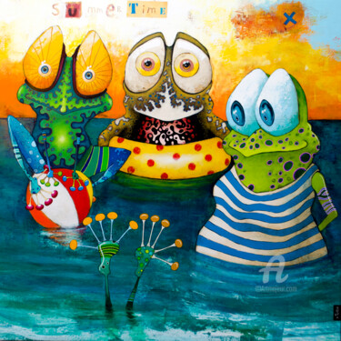 Malerei mit dem Titel "Summertime" von Toma, Original-Kunstwerk, Acryl