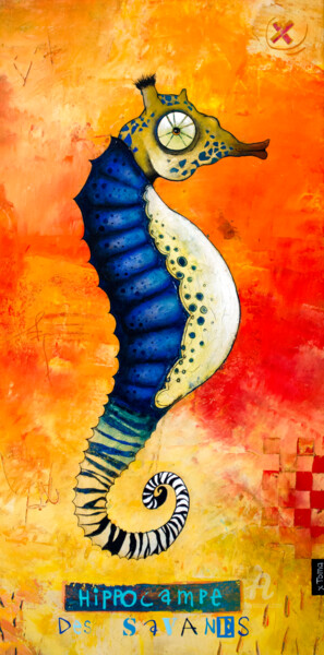 Painting titled "Hippocampe Des Sava…" by Toma, Original Artwork, Acrylic
