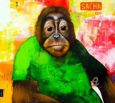 Painting titled "Sacha" by Toma, Original Artwork, Acrylic