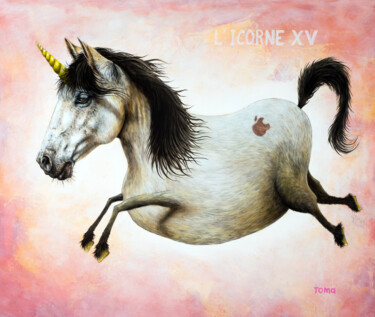 Painting titled "L'Icorne XV" by Toma, Original Artwork, Acrylic Mounted on Wood Stretcher frame