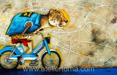 Schilderij getiteld "Easy Rider" door Toma, Origineel Kunstwerk, Acryl
