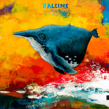 「Baleine Naine」というタイトルの絵画 Tomaによって, オリジナルのアートワーク, アクリル