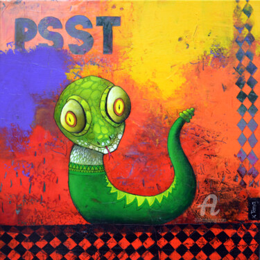 Painting titled "Psst" by Toma, Original Artwork, Acrylic