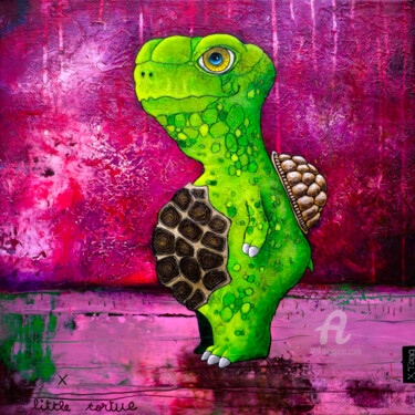 Painting titled "Little Tortue" by Toma, Original Artwork, Acrylic